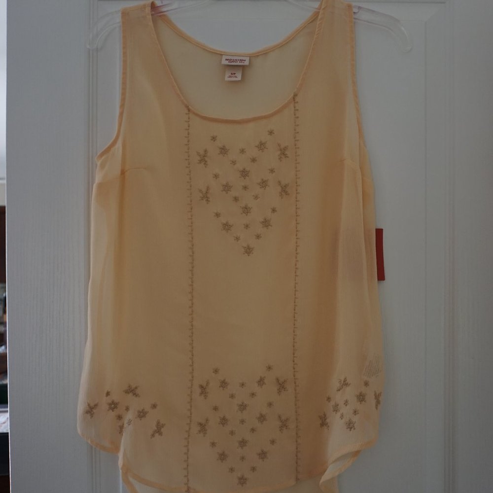 NWT NEW Mossimo Tan Sheer Tank Top Coverall Small